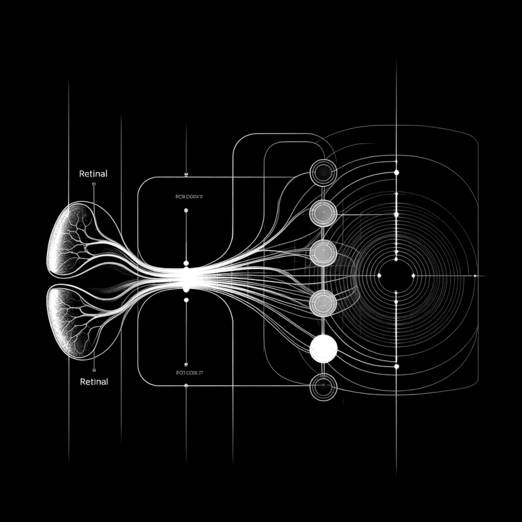 Vision Transformer Model Architecture showing retinal data flow through neural network layers